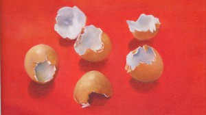 Egg shells red